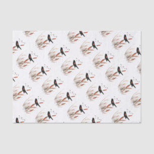 Watercolor Red Wing Blackbird Bird Nature art Tissue Paper