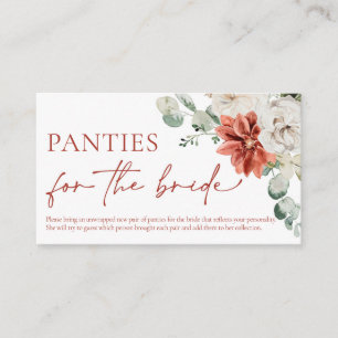 Watercolor Red Winter Christmas Panty Raffle Game Business Card