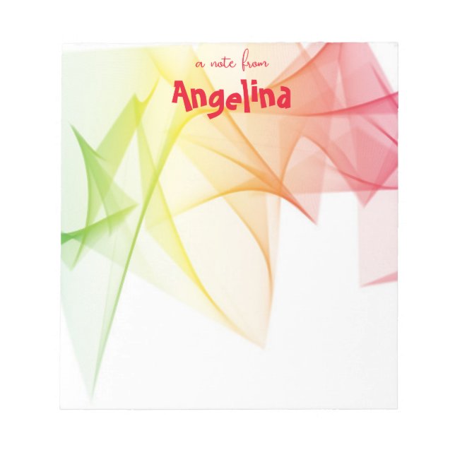 Watercolor red yellow splash  letter notepad (Front)