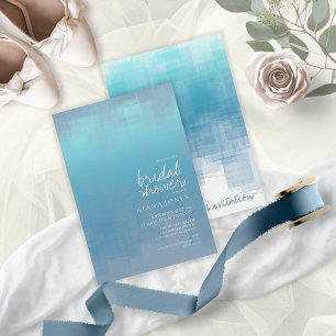 Watercolor Reflection Bridal Shower Blue ID774 Invitation