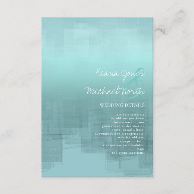 Watercolor Reflections Details Teal ID774 Enclosure Card (Front)