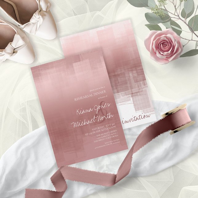 Watercolor Reflections Rehearsal Cinnamon ID774 Invitation (Front/Back In Situ)