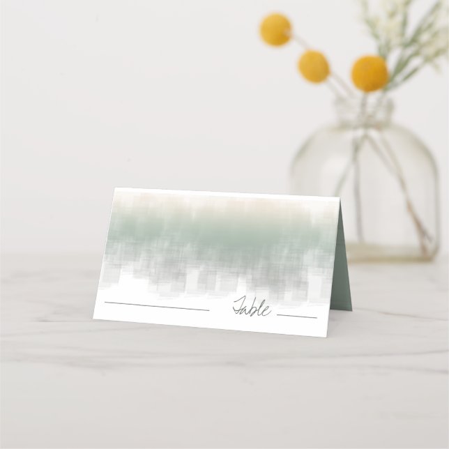 Watercolor Reflections Table Sage ID774 Place Card (Front)