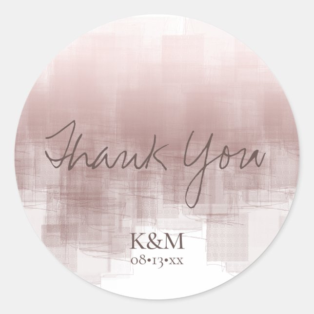 Watercolor Reflections Thank You Cinnamon ID774 Classic Round Sticker (Front)
