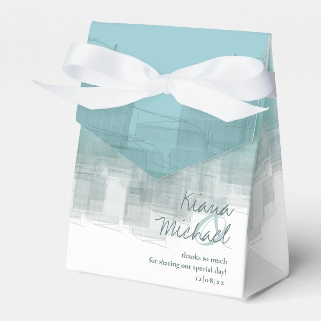 Watercolor Reflections Thank You Teal ID774 Favour Box (Front Side)