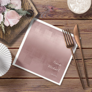 Watercolor Reflections Wedding Cinnamon Rose ID774 Napkin