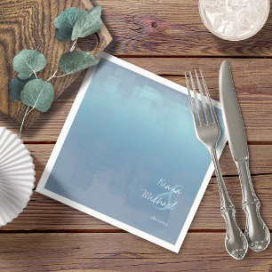 Watercolor Reflections Wedding Dusty Blue ID774 Napkin