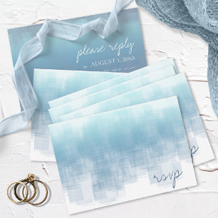 Watercolor Reflections Wedding Dusty Blue ID774 RSVP Card