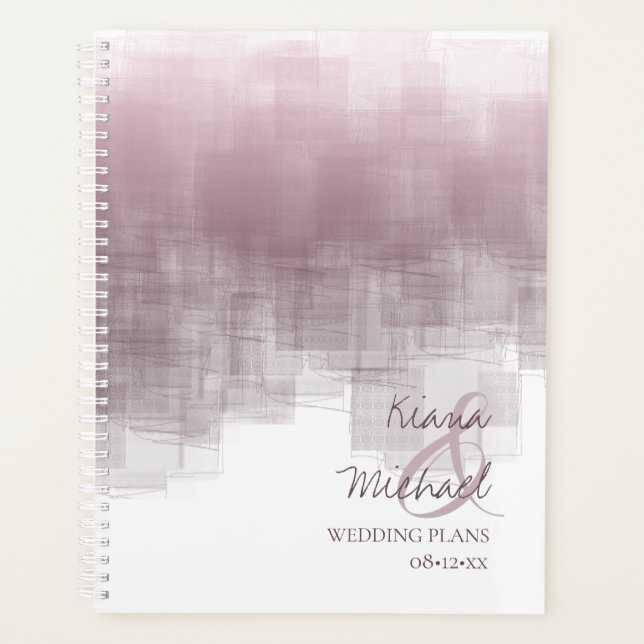 Watercolor Reflections Wedding Mauve ID774 Planner (Front)