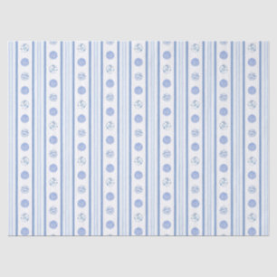Watercolor Regency Stripes Blue & White Christmas Tissue Paper