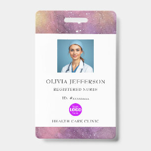 Watercolor Registered Nurse Logo ID Badge