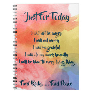 Watercolor Reiki Principles Notebook