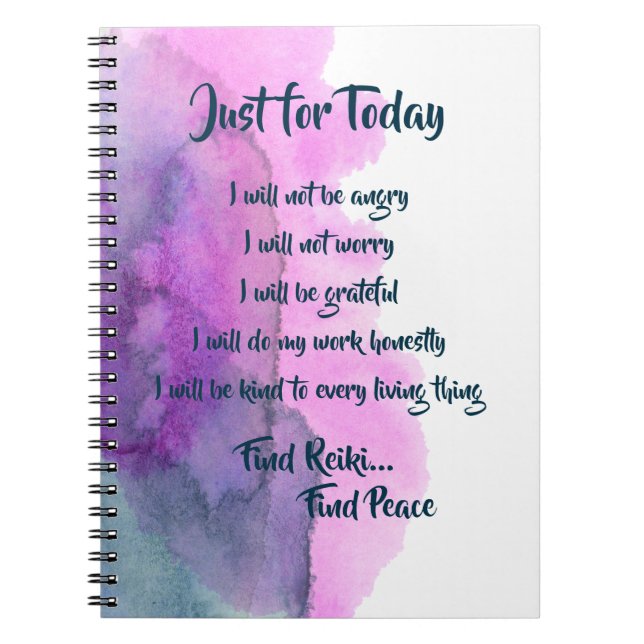 Watercolor Reiki Principles Notebook (Front)