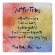 Watercolor Reiki Principles Trivet