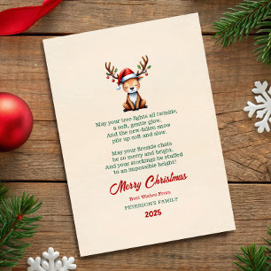 Watercolor Reindeer Christmas Greeting Card