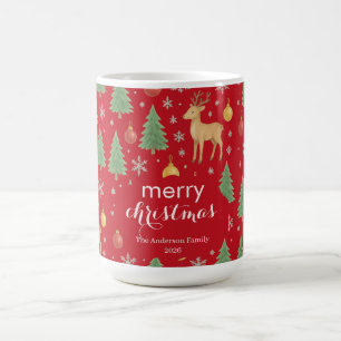 Watercolor Reindeer & Christmas Tree - Coffee Mug
