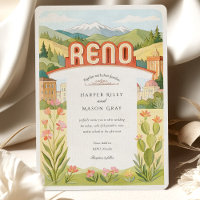 Watercolor RENO Nevada Mountain View Wedding