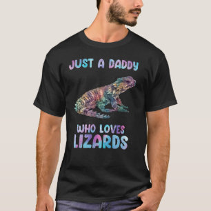 Watercolor Reptile Just A Daddy Who Loves Armadill T-Shirt