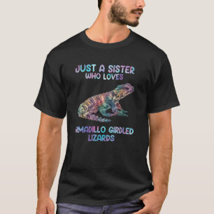 Watercolor Reptile Just A sister Who Loves Armadil T-Shirt