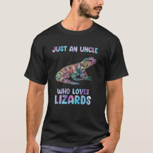 Watercolor Reptile Just an Uncle Who Loves Armadil T-Shirt