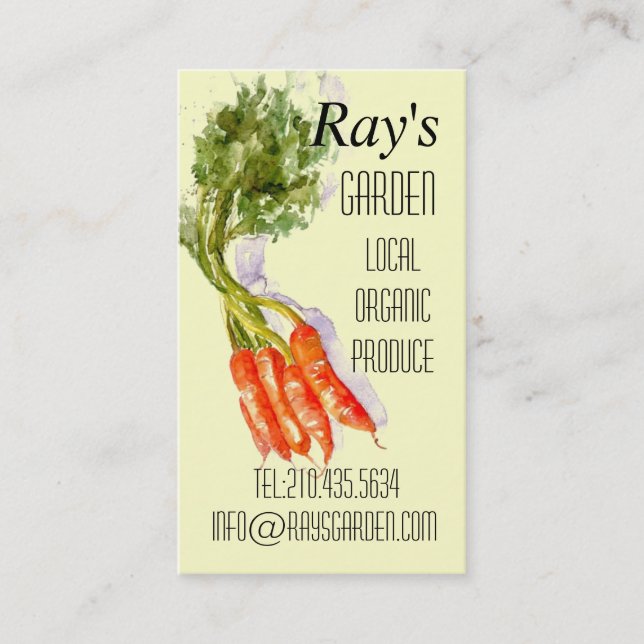 Watercolor Restaurant Produce Delivery Card (Front)