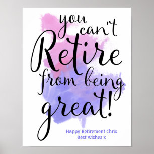 Watercolor Retirement Party Print Sign