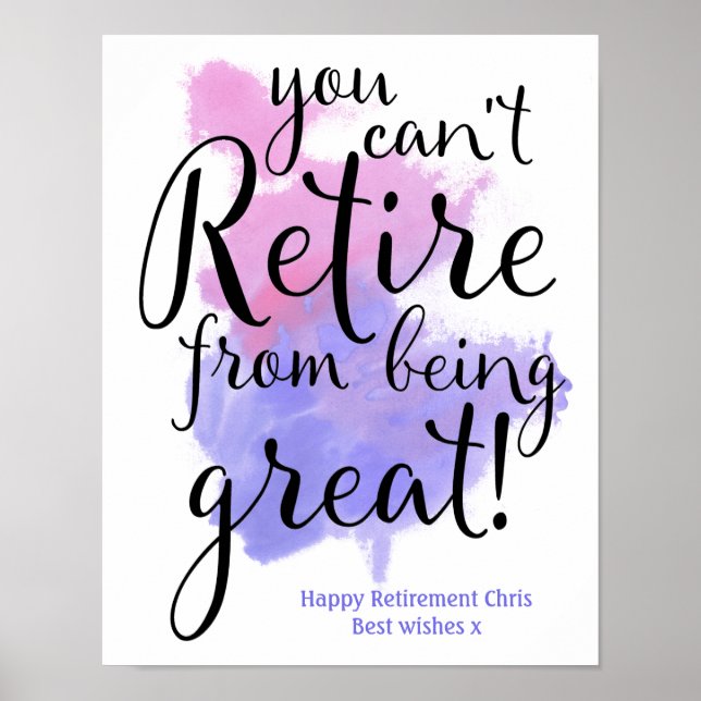 Watercolor Retirement Party Print Sign (Front)