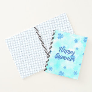 watercolor retro blue floral hand painted notebook