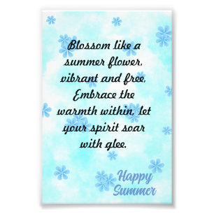 watercolor retro blue floral hand painted photo print