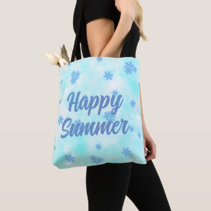 watercolor retro blue floral personalised tote bag