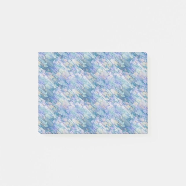 Watercolor Retro Blue Purple Raindrop Pattern Post-it Notes (Front)