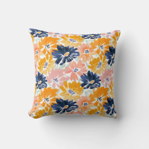 Watercolor Retro Floral Pattern Cushion