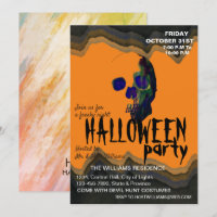 Watercolor Retro Skull Skeleton Halloween Art