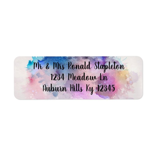 Watercolor Return Address Label (Front)