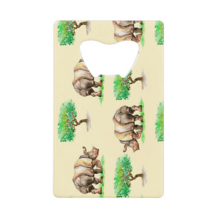 Watercolor Rhino: Hand Painted Pattern.