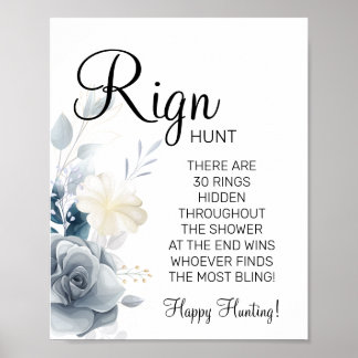 Watercolor Ring Ring bridal shower game sign