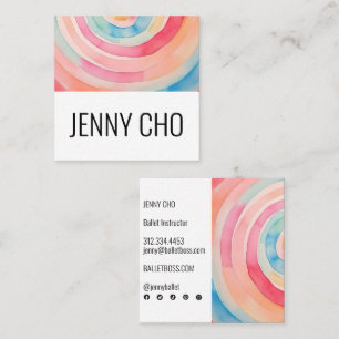 Watercolor Rings Abstract Minimalist Social Media Square Business Card