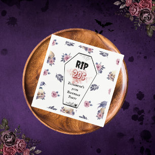 Watercolor RIP 20s Halloween Adult Birthday  Napkin