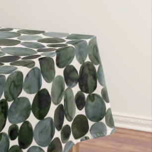Watercolor Riverbed hand-painted stones/rocks Tablecloth