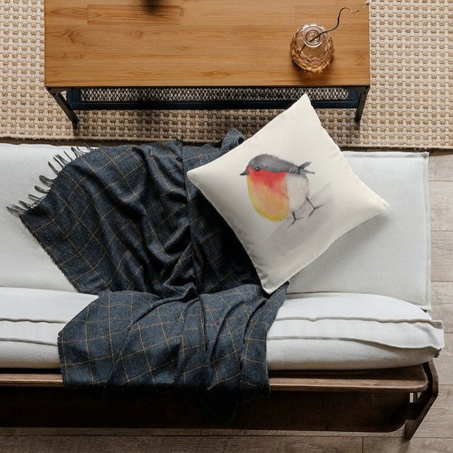 Watercolor Robin Pillow (Creator Uploaded)