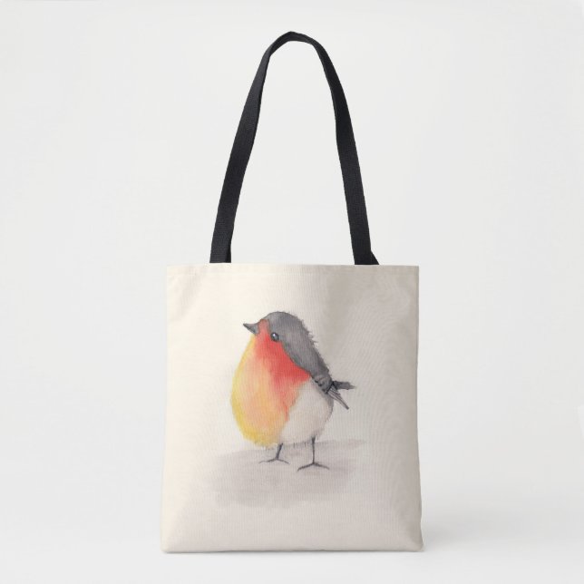 Watercolor Robin Tote Bag (Front)