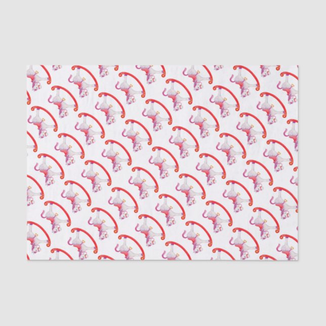 Watercolor rocking horse art tissue paper (Front)