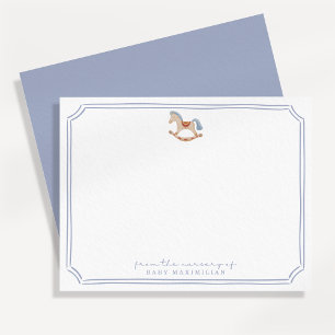 Watercolor Rocking Horse Nursery Note Card