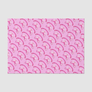 Watercolor rocking horse pink art tissue paper