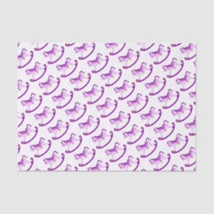 Watercolor rocking horse purple art tissue paper