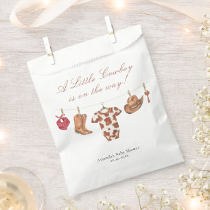 Watercolor Rodeo Western Cowboy Baby Shower Favour Bag