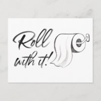 Watercolor Roll with it Postponed Postcard