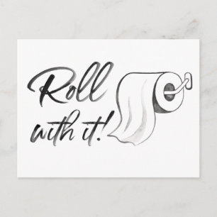 Watercolor Roll with it Postponed Postcard