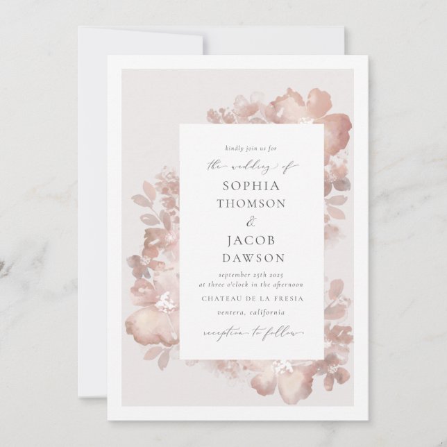 Watercolor Romance Invitation (Front)