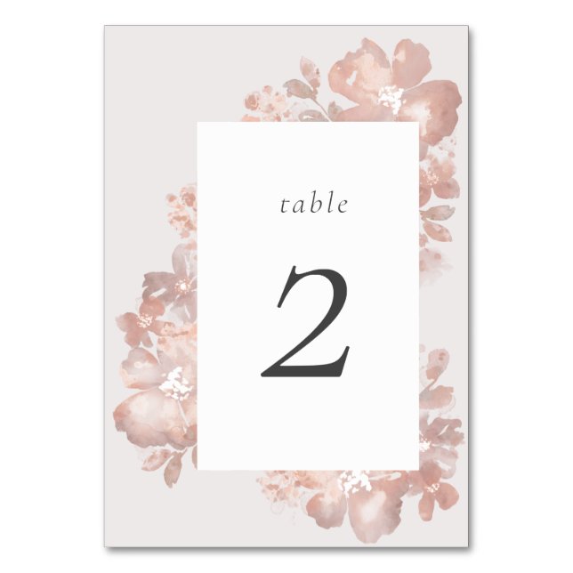 Watercolor Romance Table Number (Front)